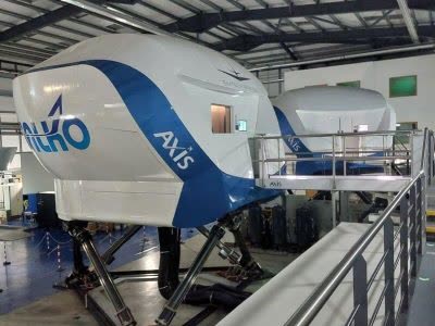 Simtech AXIS full flight simulators in a professional aviation training facility