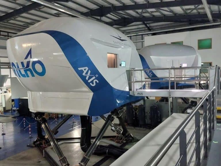Simtech AXIS full flight simulators in a professional aviation training facility